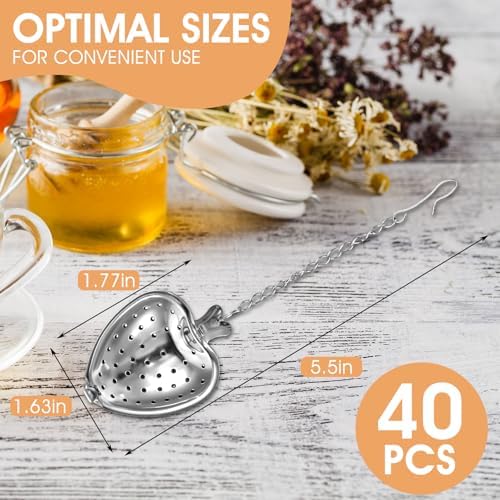 40 Pcs Stainless Steel Tea Ball Mesh Tea Infuser Strainers Premium Tea