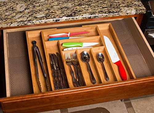 BIRDROCK HOME Bamboo Expandable Utility Drawer Organizer – Utensil