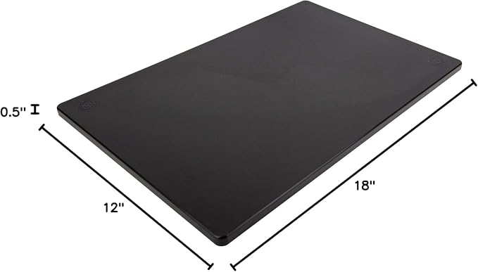 Thirteen Chefs Large 18 x 12 Black Plastic Cutting Board - Image 6
