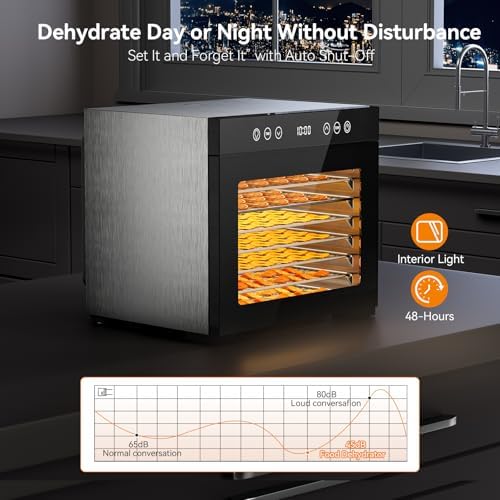 PSIIDAN Food Dehydrator, 8 Stainless Steel Trays
