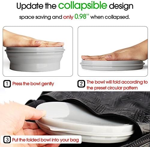 ME.FAN Silicone Collapsible Bowls - Silicone Folding Travel Bowl with