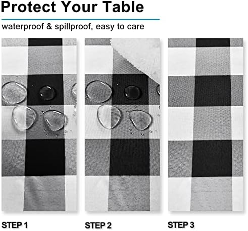 Hiasan 60 x 120 Inch Checkered Tablecloth Rectangle, Black and White