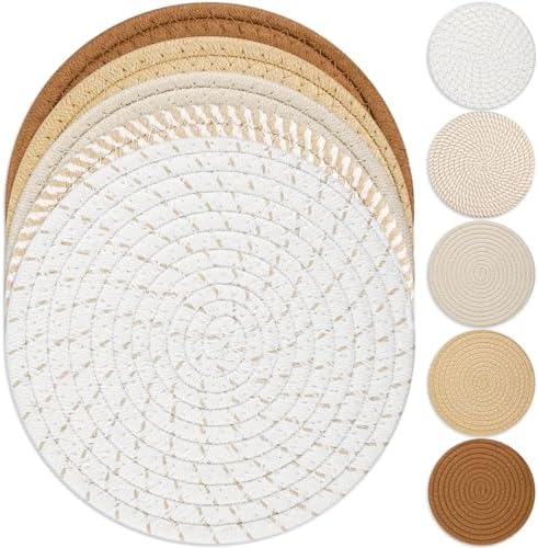 Tidponra Trivet Mats Set for Hot Dishes, 5 Heat Resistant Pot Holders