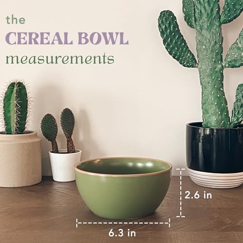 Mora Ceramic Artisan Matte Bowls For Kitchen 28oz - Bowl Set of 4