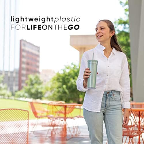 Simple Modern Textured Plastic Tumbler, Straw Lid | 24oz | Beige