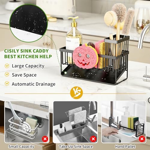 Cisily Smiley Face Sink Caddy with Brush Holder
