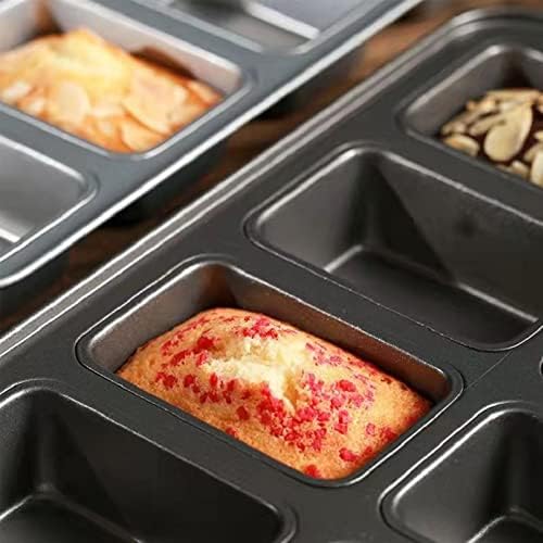 2 Packs 8 Cavity Non-Stock Mini Loaf Pan with Silicone Handle, Mini