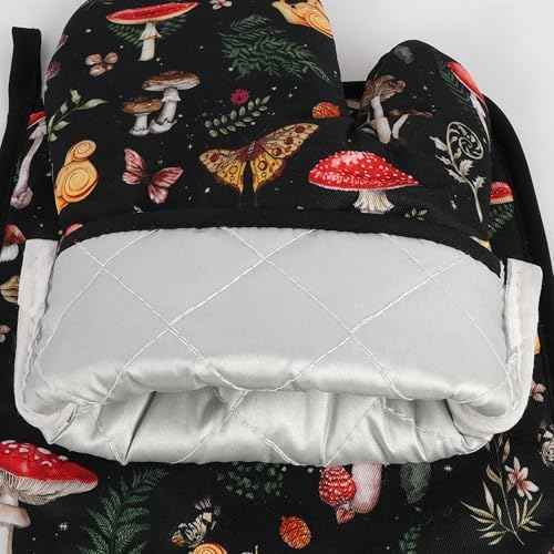 Mushroom Oven Mitts and Pot Holders Sets Cute Oven Gloves Heat