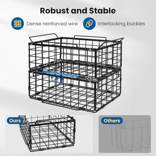 Stackable Metal Freezer Organizer Baskets