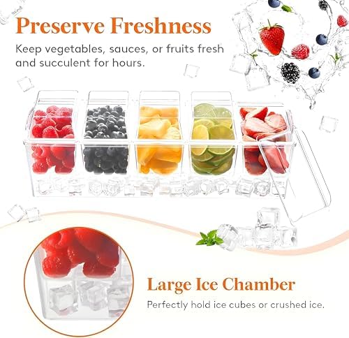 Condiment Containers with lids Stainless Steel 5 Spoons, 5 Forks and 2