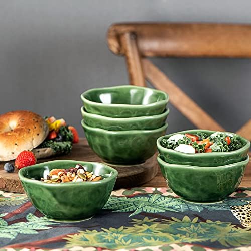 vicrays Ceramic Small Dessert Bowls Set - 10 oz, Set of 6, Microwave