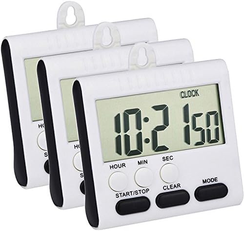 Mudder 3 Pcs Magnetic Digital Kitchen Timers, Black