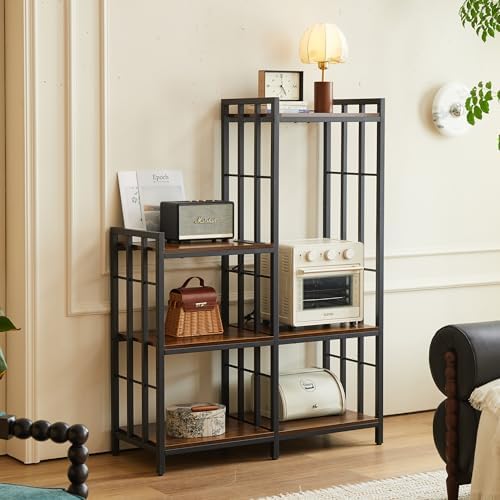 Mini Fridge Stand with Storage, 6-Tier Bakers Rack