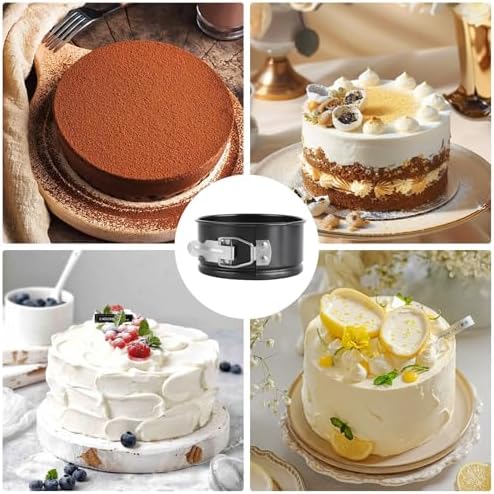 ASelected 4Pieces Round Cake Tins for Baking, 4 Inch Mini Springform