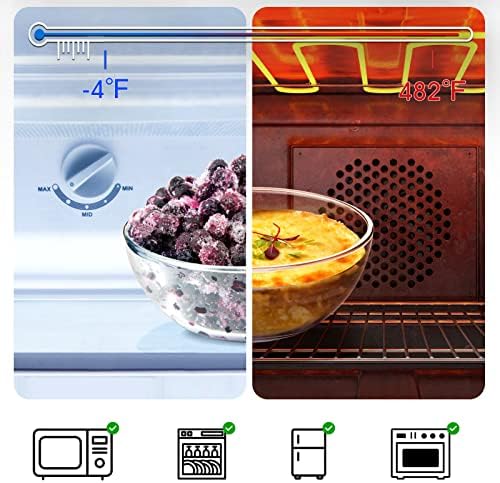 NUTRIUPS 5 Inch Small Glass Bowls Set of 3, 8oz Glass Dessert Bowl