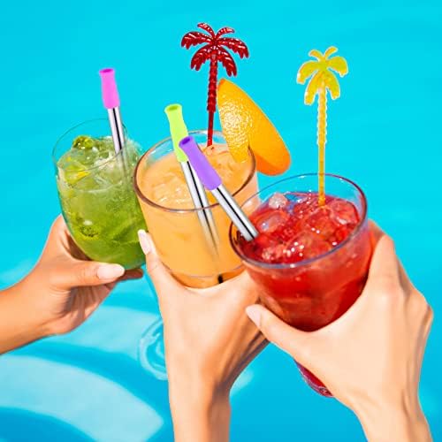 8 Pack Collapsible Reusable Straws Cruise Ship Essentials, Stylish