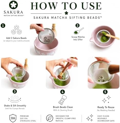 Matcha Sifting BeadsTM with mini slide travel box – Japanese Cherry