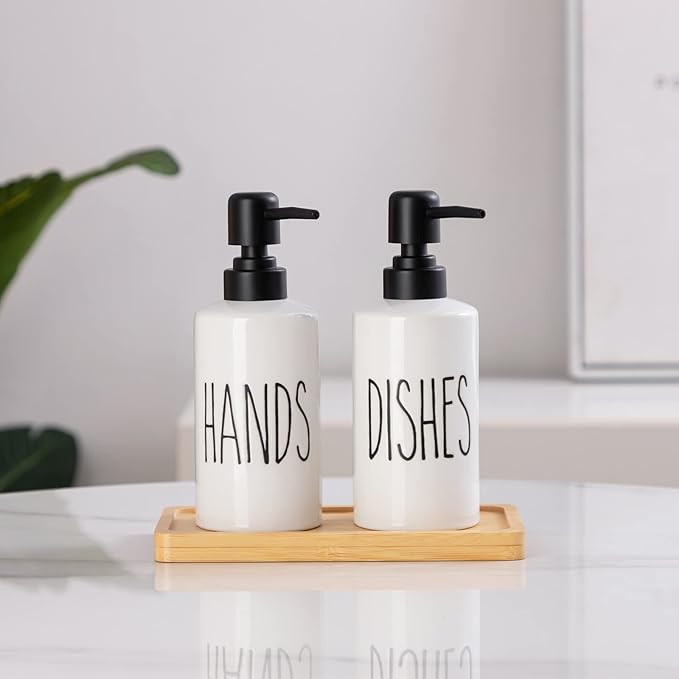 FE Dish Soap Dispenser for Kitchen, 10oz Ceramic Soap Dispenserr for Bathroom - Image 6