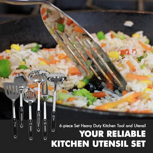 Chef Craft Heavy Duty Kitchen Tool and Utensil Set, 6 Piece, Stainless
