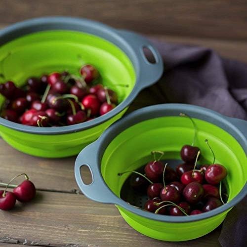Foldable Kitchen Colander, Silicone Strainer for Vegetables Fruits