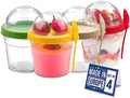 Crystalia 4 Pack 17 oz On The Go Yogurt Parfait Cups with Lids &