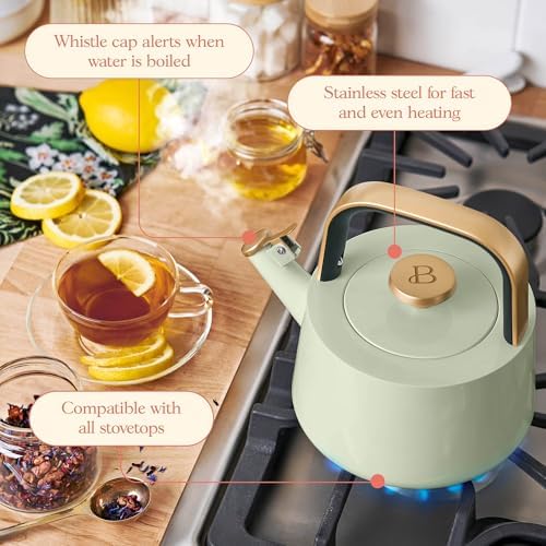 Stovetop Tea Kettle, 1.8L Ceramic Coated Stainless Steel