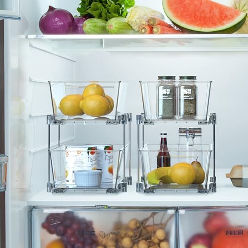 Simple Houseware 2Pcs 2-Tier Slim Drawer Organizer, Clear