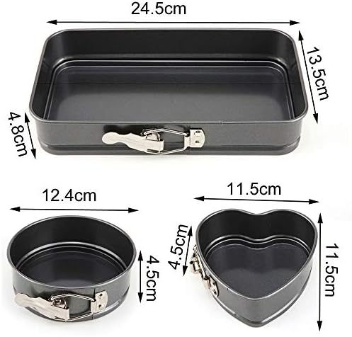 Random Color 3pcs Set Metallic Leakproof Bakeware Set Springform Pan