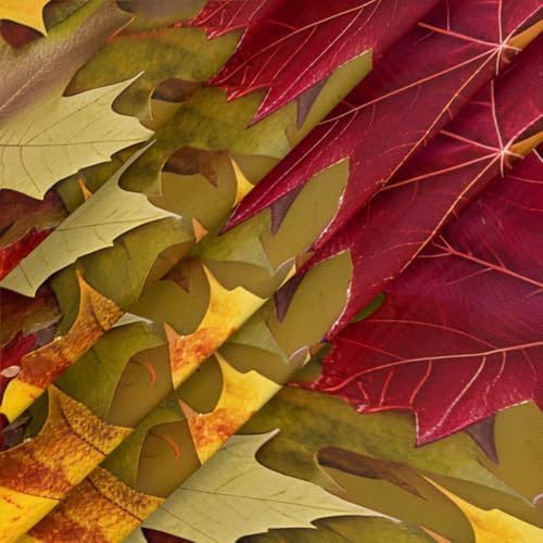 Pardick Maple Leaves Round Fitted Tablecloth with Elastic 40-44In