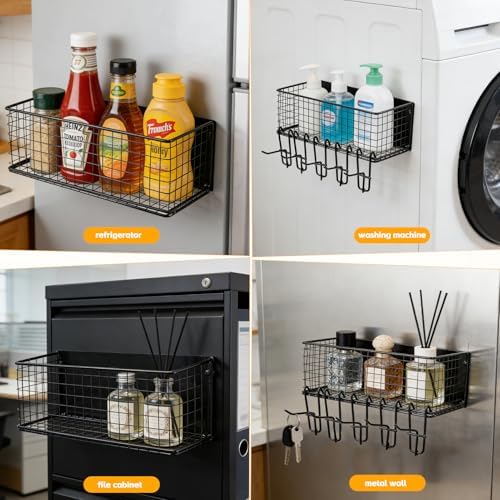 3 Pack Magnetic Storage Bins for Traeger with 10 Hooks