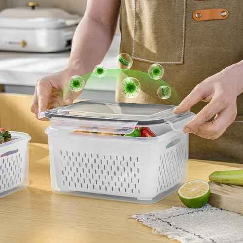 8 PCS Leakproof Fruit Storage Containers for Fridge
