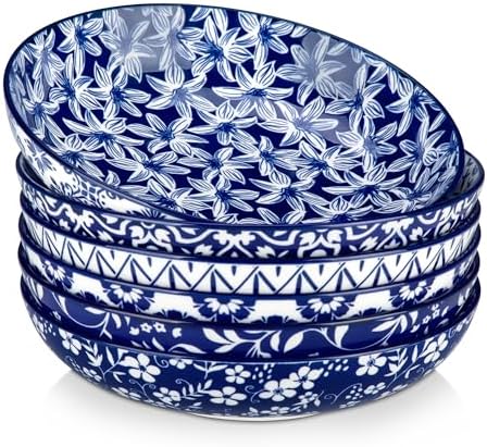 vancasso SELENE 50 oz Large Pasta Bowls Set of 6, Porcelain Serving