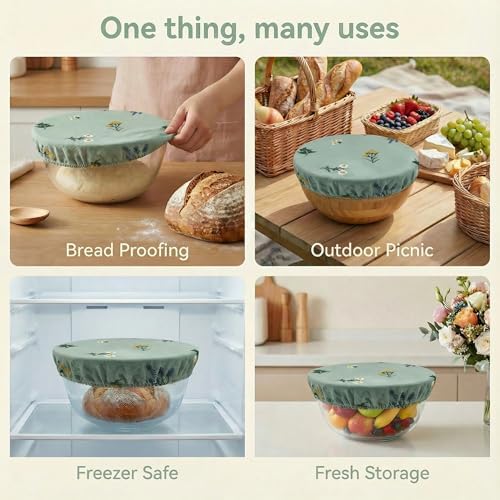 Reusable Bowl Covers, Set of 4, Sage Green