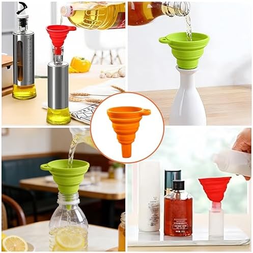 Food Grade Silicone Collapsible Funnels, New Upgrade Kitchen Funnel