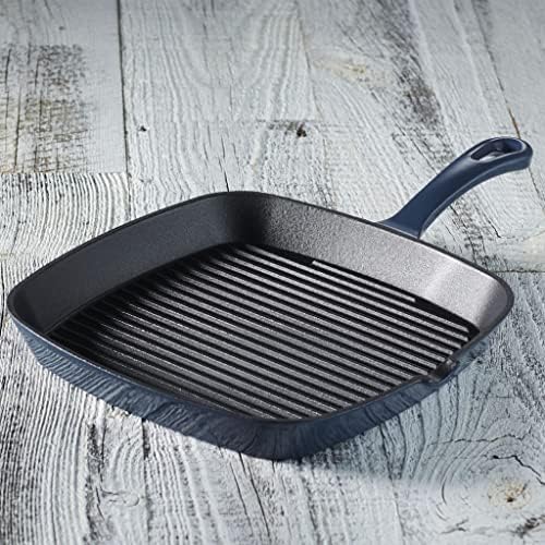 Cuisinart , 9.25" Square Grill Pan, Enameled Provencial Blue