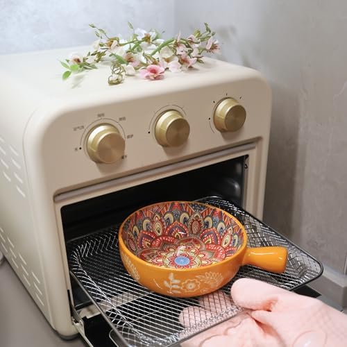 Bohemian Soup Bowls with Handles, 22 Oz French Onion Soup Crocks