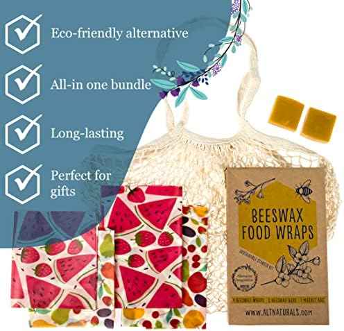 7 Pc Beeswax Wraps for Food and Kitchen Storage