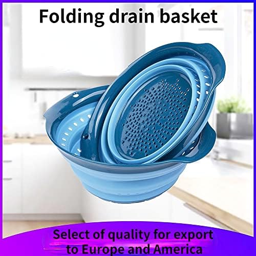 Collapsible Colander, Silicone Food Strainer with Plastic Handles