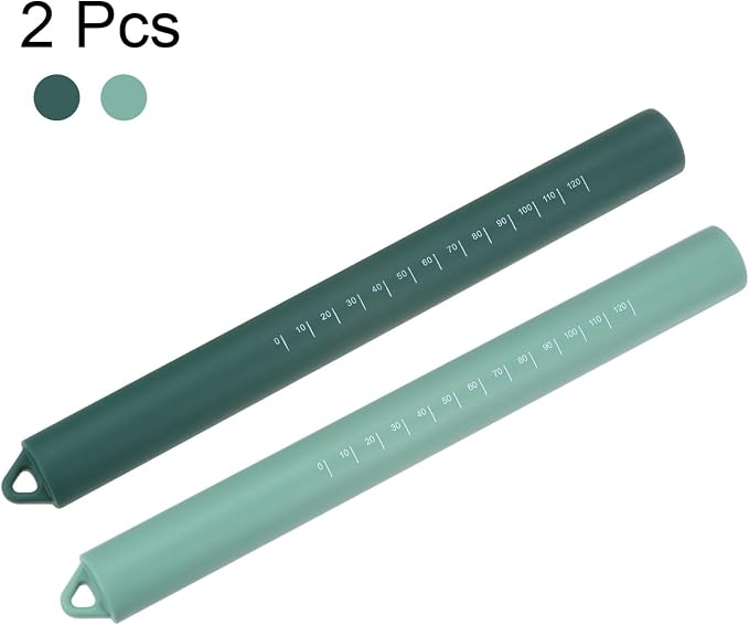 HARFINGTON 2pcs Silicone Rolling Pin 10" Stainless Silicone Surface Non-Stick - Image 3