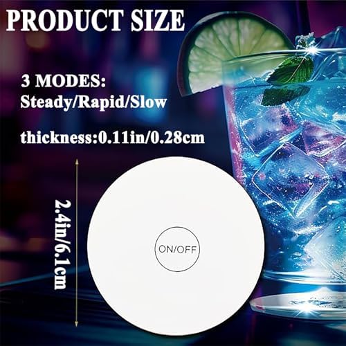 LED Drink Coasters, 60 Pack Multicolor, Round, EVA Material, 3