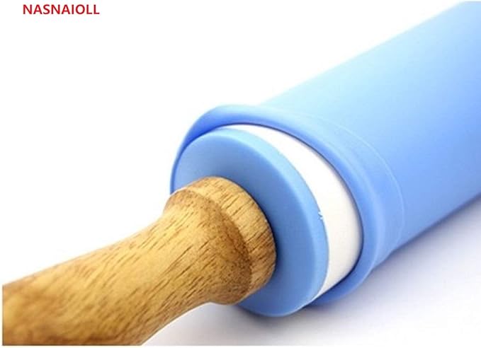 Silicone Rolling Pin with Wooden Handle - Image 2