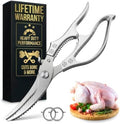 Stainless Steel Poultry Shears, Hardened Blades, Safety Lock