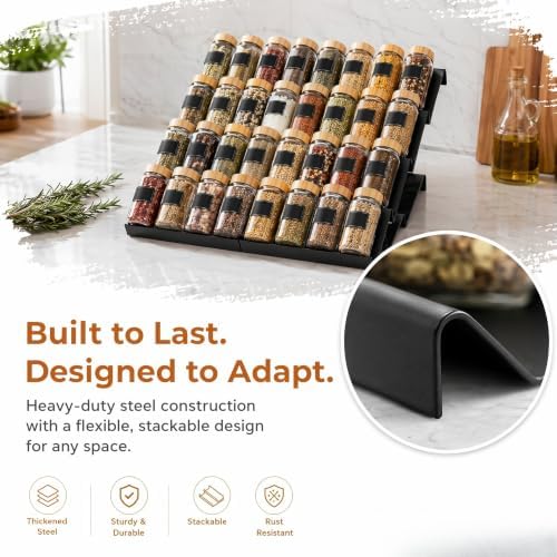 8 Pack Expandable Spice Drawer Organizer Tray Insert for Kitchen