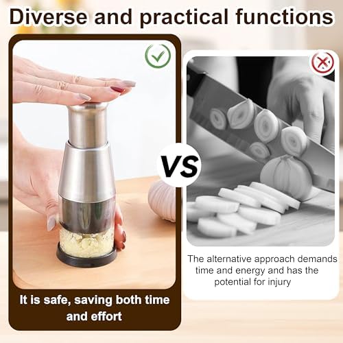 Stainless Steel Manual Garlic Press Chopper