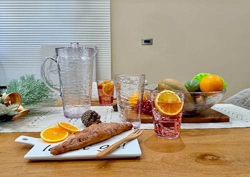 KLIFA- RIPPLE- 2.13 Quarts/76 oz, Acrylic Water Pitcher with Strong