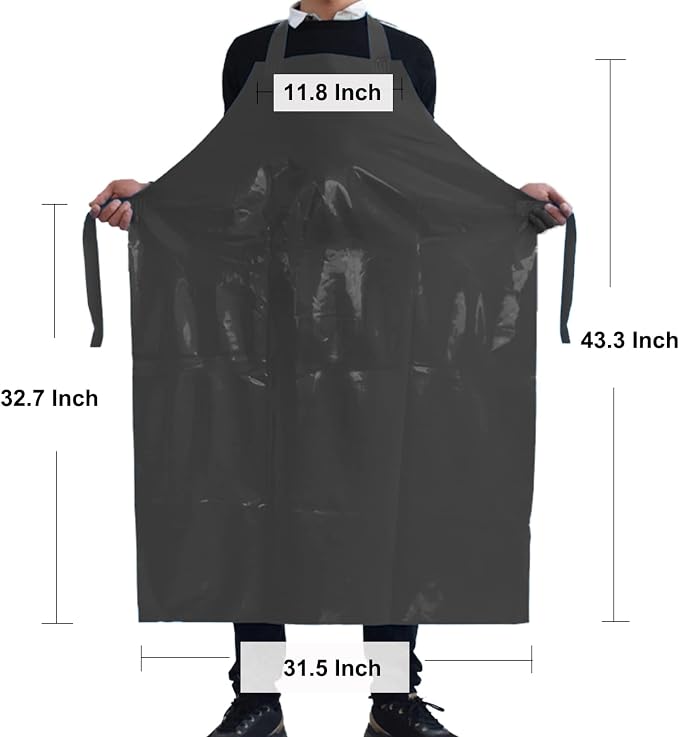 ELEBOX Waterproof Oil Proof Bib Apron Utility Apron Chemical Resistant Apron - Image 2