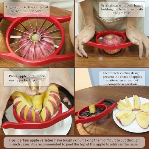 Newness 5.12 Inch Extra Large Apple Slicer, 16-Slices Heavy Duty Apple