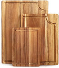 Acacia Wood Cutting Board Set with Juice Groove (3 Pieces), Organic