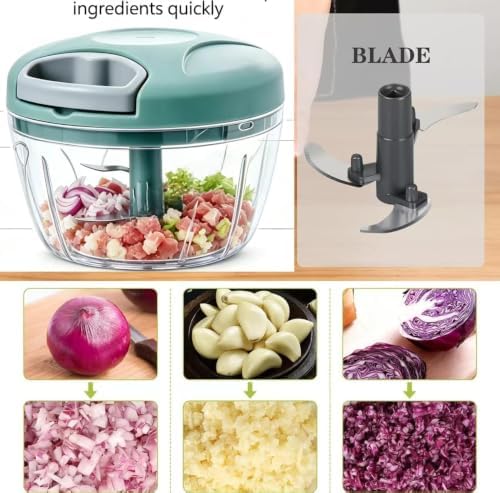 Manual Pull String Vegetable Chopper with Kitchen Apron