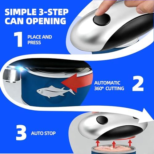 Gray Cordless Electric Can Opener, Rechargeable Kitchen Gadget